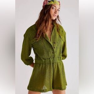 Free People‎ Green Knit Romper